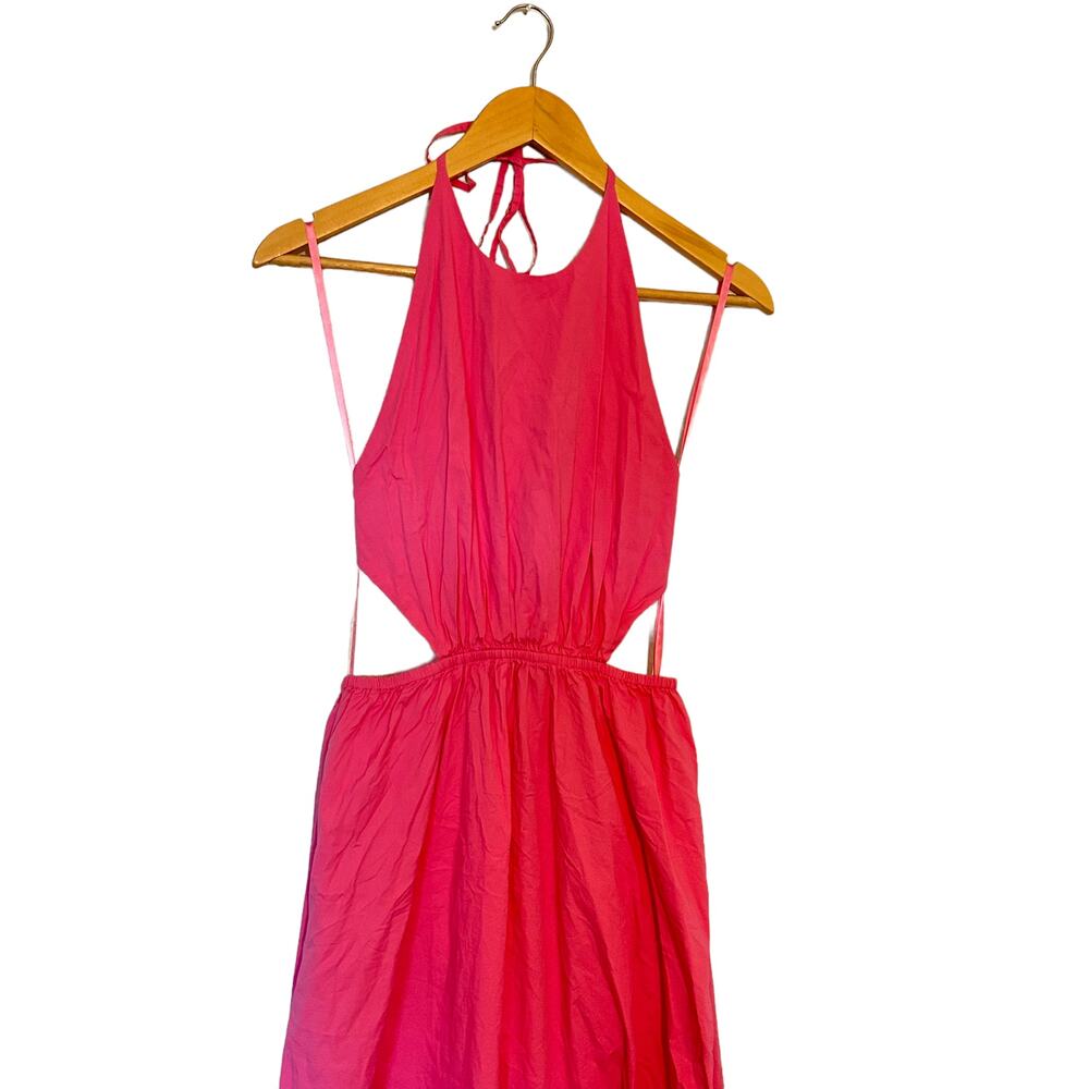Staud Dress Apfel Halter Maxi Side Cutouts Sleeveless Pink Size S - Picture 5 of 14